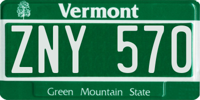 VT license plate ZNY570