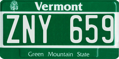 VT license plate ZNY659