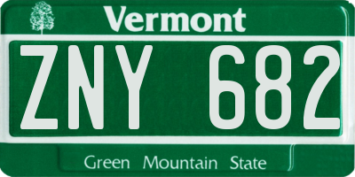 VT license plate ZNY682