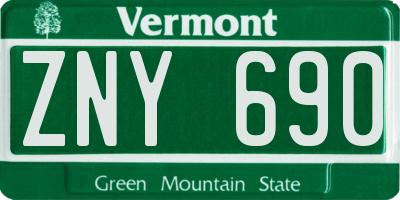 VT license plate ZNY690