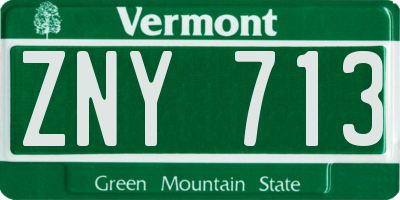 VT license plate ZNY713