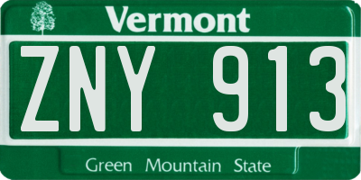 VT license plate ZNY913