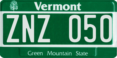 VT license plate ZNZ050