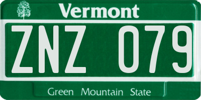 VT license plate ZNZ079