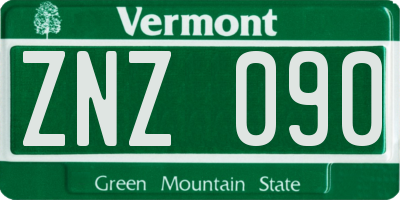 VT license plate ZNZ090