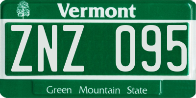 VT license plate ZNZ095