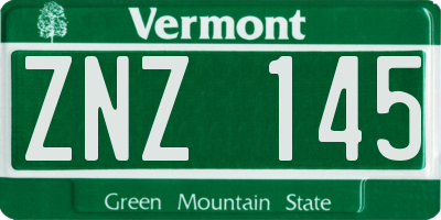 VT license plate ZNZ145