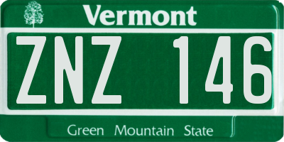 VT license plate ZNZ146