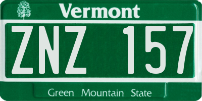 VT license plate ZNZ157