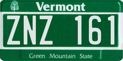 VT license plate ZNZ161