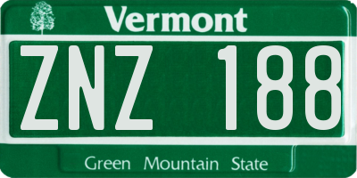 VT license plate ZNZ188
