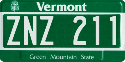 VT license plate ZNZ211
