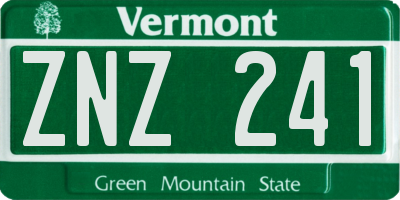 VT license plate ZNZ241