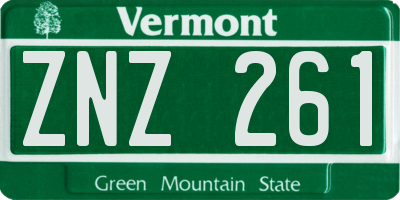 VT license plate ZNZ261