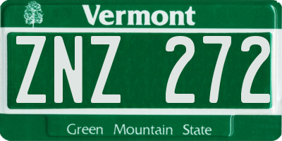 VT license plate ZNZ272