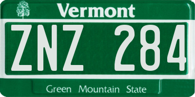 VT license plate ZNZ284