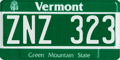 VT license plate ZNZ323