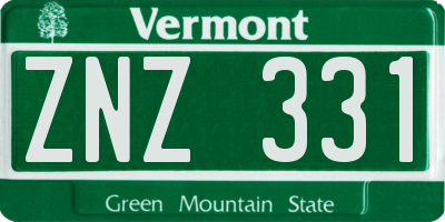 VT license plate ZNZ331
