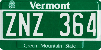 VT license plate ZNZ364