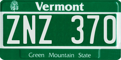 VT license plate ZNZ370