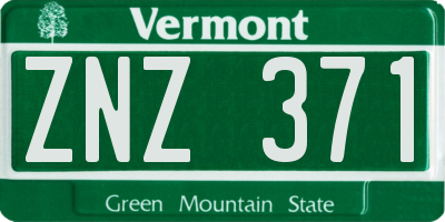VT license plate ZNZ371