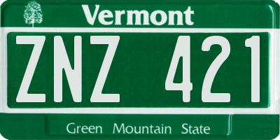 VT license plate ZNZ421