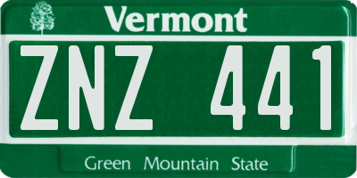 VT license plate ZNZ441