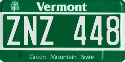 VT license plate ZNZ448