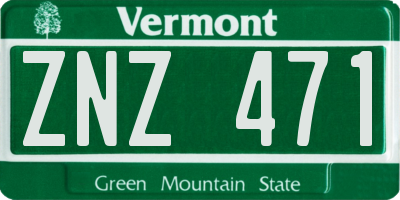 VT license plate ZNZ471