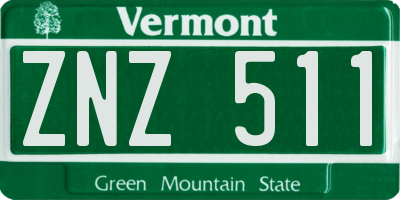 VT license plate ZNZ511