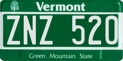 VT license plate ZNZ520