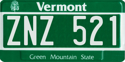 VT license plate ZNZ521