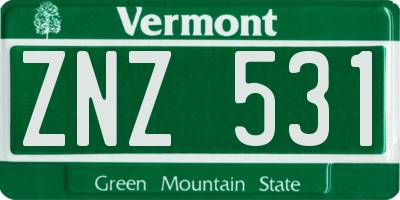 VT license plate ZNZ531