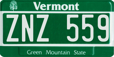 VT license plate ZNZ559