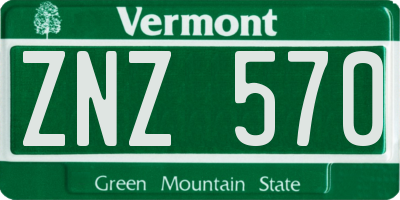 VT license plate ZNZ570