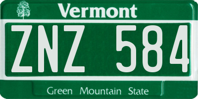 VT license plate ZNZ584