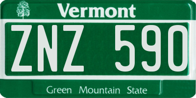 VT license plate ZNZ590