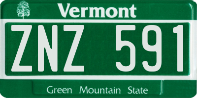 VT license plate ZNZ591