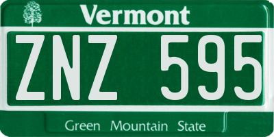 VT license plate ZNZ595