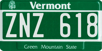VT license plate ZNZ618