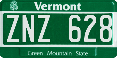 VT license plate ZNZ628