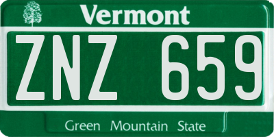 VT license plate ZNZ659