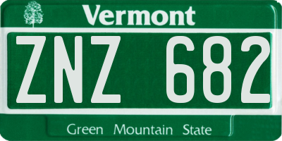 VT license plate ZNZ682