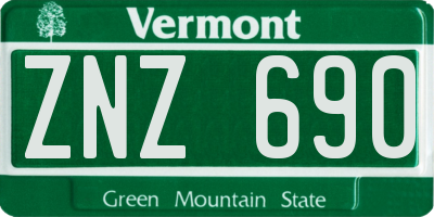 VT license plate ZNZ690