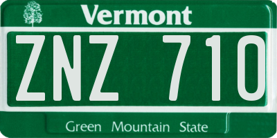 VT license plate ZNZ710