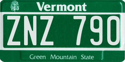 VT license plate ZNZ790