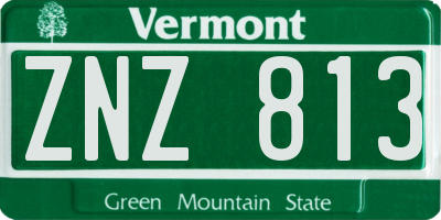VT license plate ZNZ813