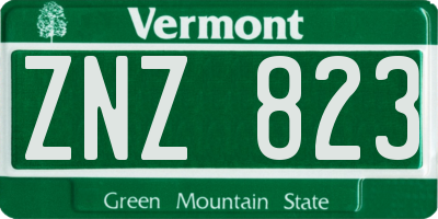 VT license plate ZNZ823