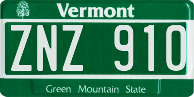 VT license plate ZNZ910