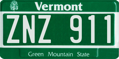 VT license plate ZNZ911